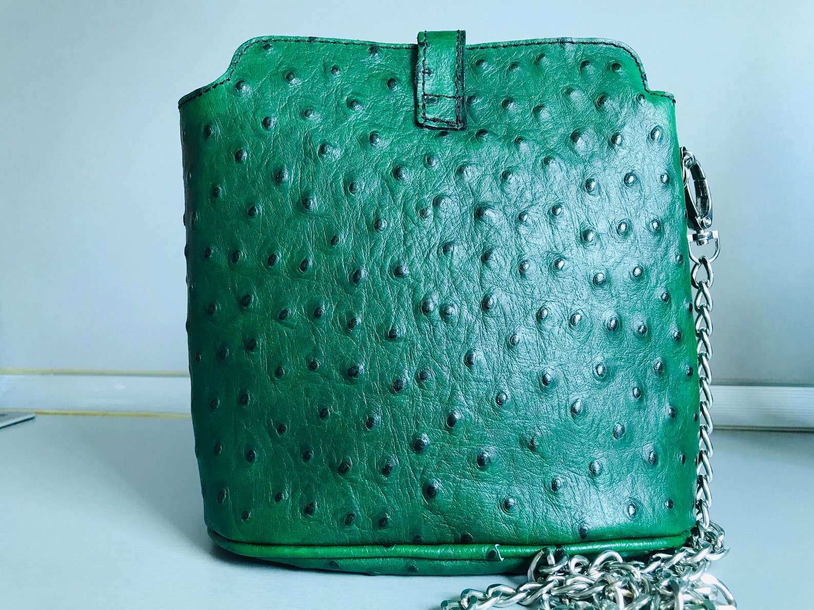 Borse In Pelle Italian green bag Genuine leather crossbody Etsy