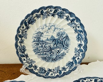 Vintage Myotts Country Life Set of 3 Plate - Myotts Blue Country