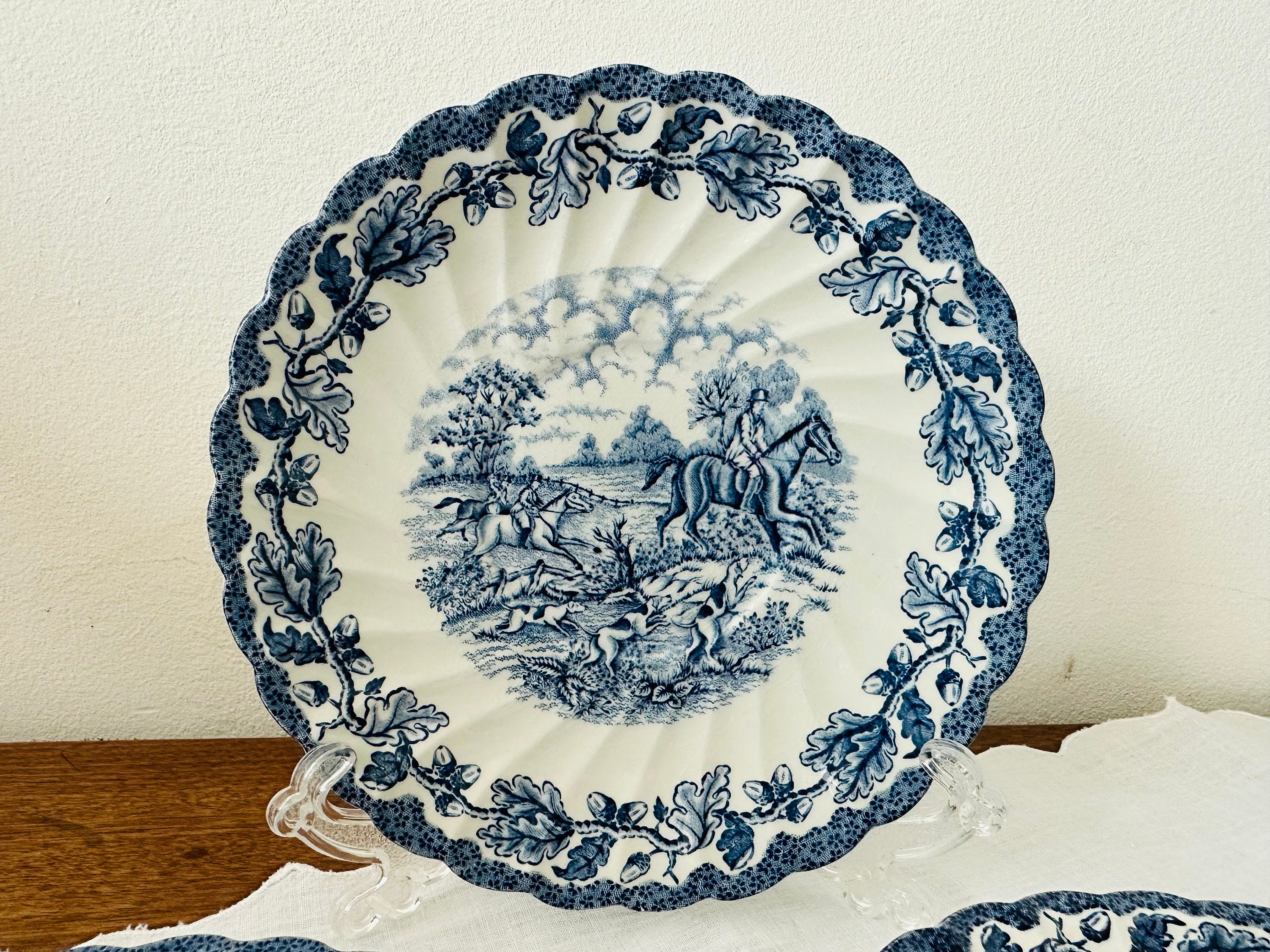 Vintage Myotts Country Life Set of 3 Plate - Myotts Blue Country