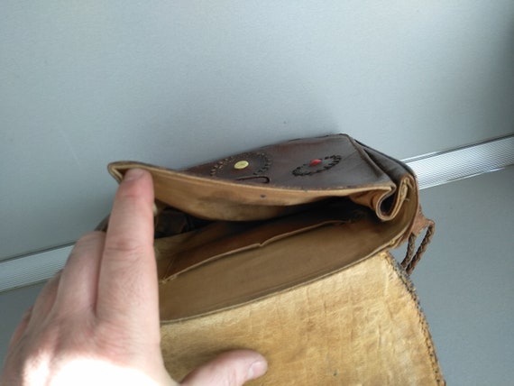 Vintage Bag Of Genuine Calfskin - Retro leather b… - image 6