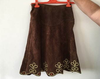Vintage natural suede skirt - Vintage skirt - Retro skirt