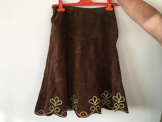 Vintage natural suede skirt - Vintage skirt - Retr