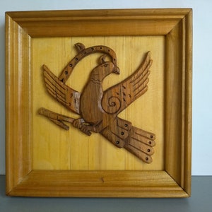 Carving - Wooden picture - Vintage Home Wood Wall Decoration - Vintage wood carving - Rustic Home Decor