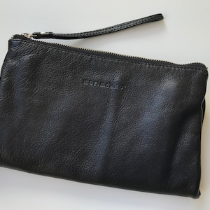 Bolso de piel auténtica MARIMEKKO - Clutch de diseño en piel auténtica negra - Clutch plegable (2)