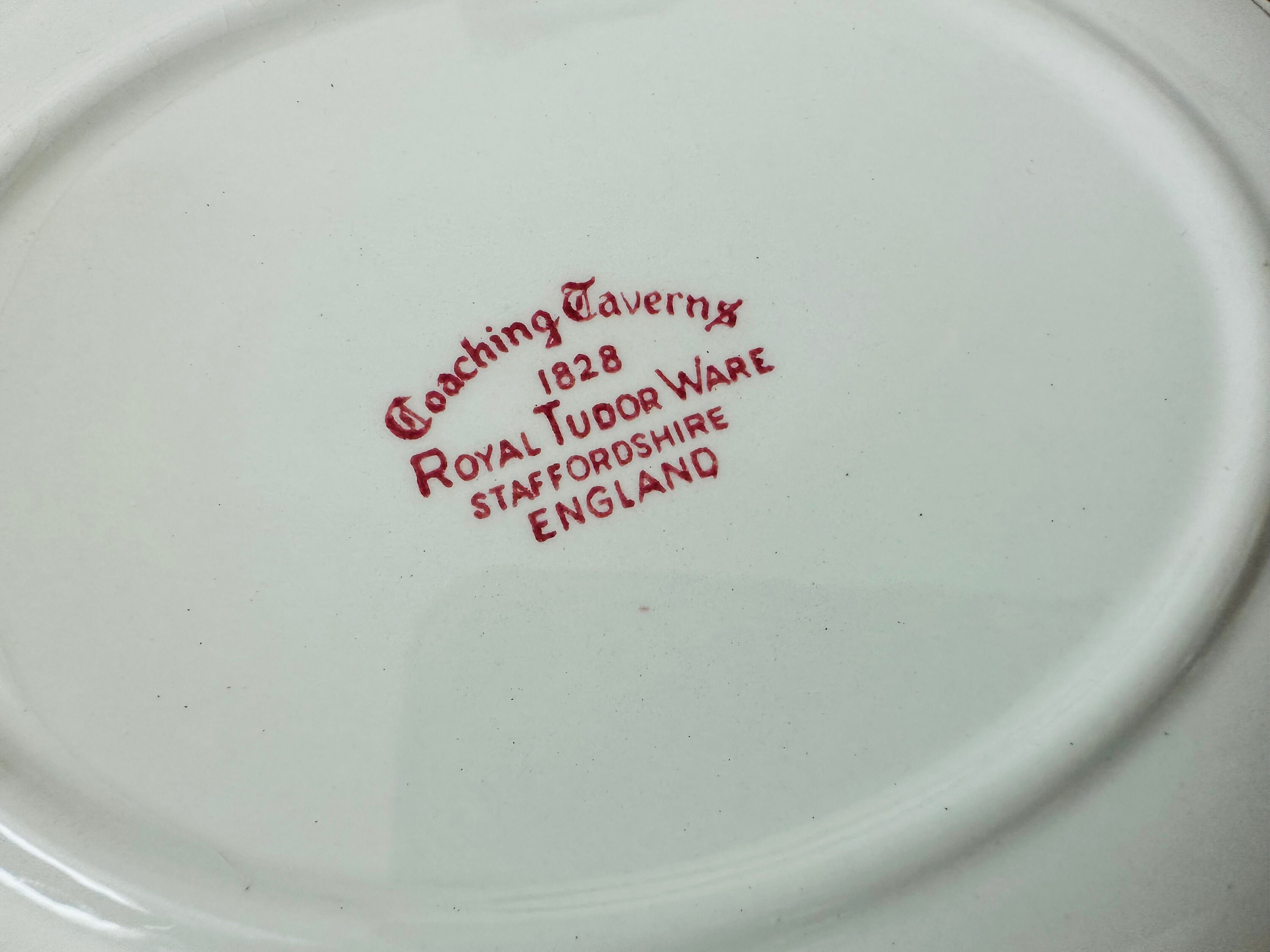 Vintage ROYAL TUDOR WARE Coaching Taverns 1828 Small Platter - (9