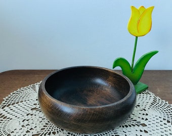 Vintage wooden bowl - Carved wooden bowl - Wooden bowl for nuts