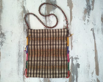 Traditional Authentic Bag - NEVER USED - Vintage handmade wool bag - Folk art hand woven wool shepherd bag - Bulgarian shepherd bag