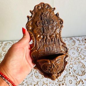 Vintage alter weihwasserkessel made of wax - Vintage holy water kettle made of wax - (14)