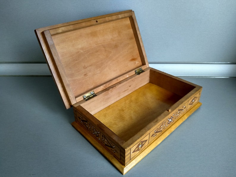Handmade Wooden Box Wooden box Vintage wooden box Vintage large wooden box