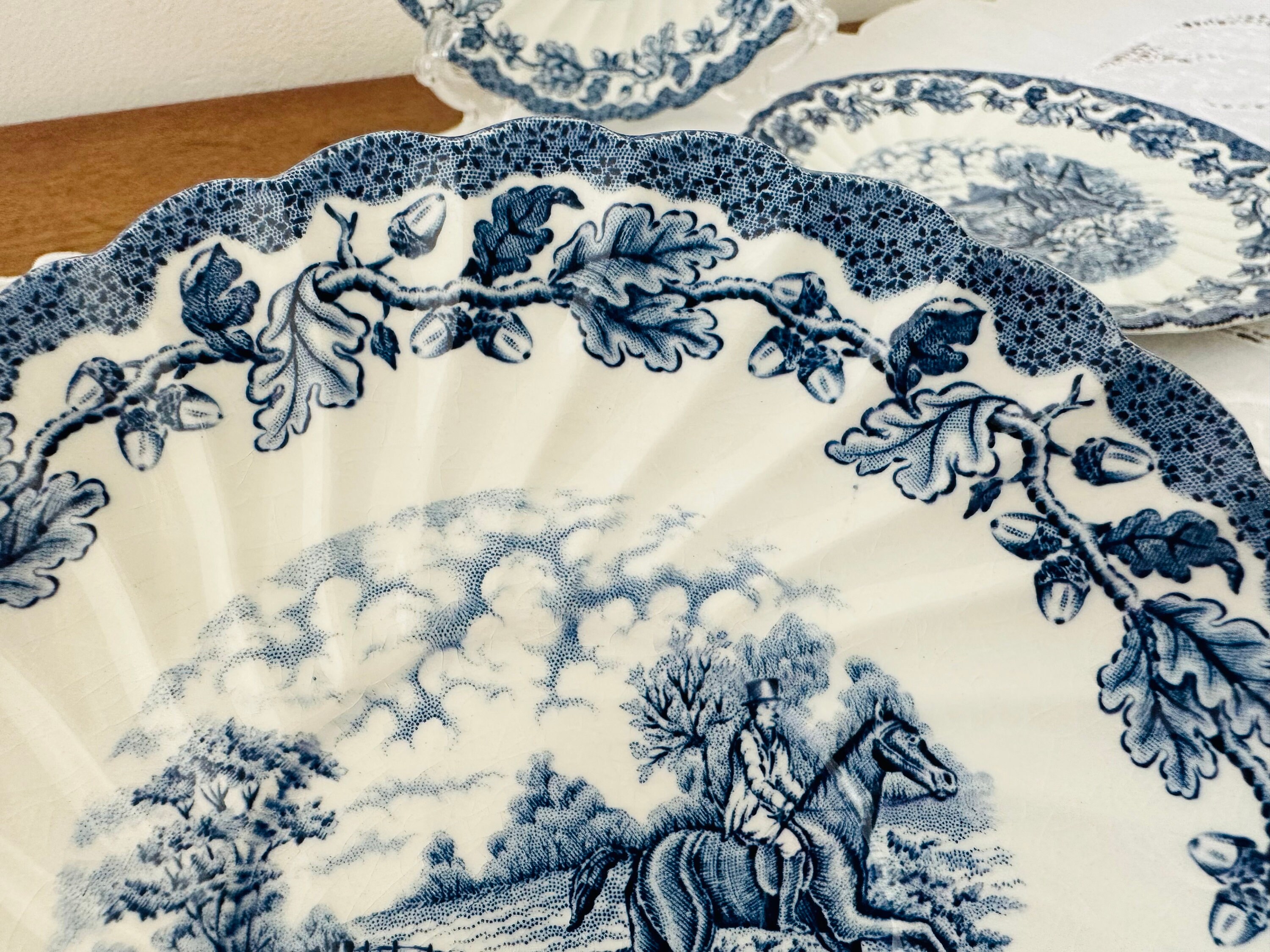 Vintage Myotts Country Life Set of 3 Plate - Myotts Blue Country