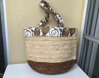 Vintage strotas - stromand - reiswieg zomertas - strandstrotas - rieten strotas - vintage strotas - geweven strotas