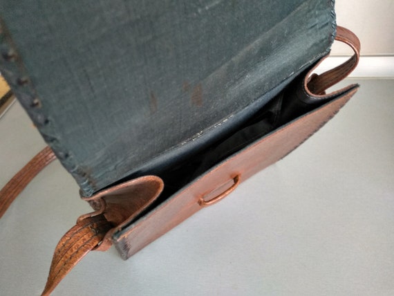 Vintage Bag Of Genuine Calfskin - Retro leather b… - image 8