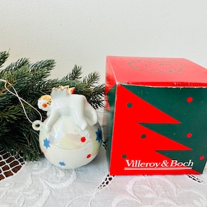 Bola de anjo voadora Villeroy & Boch vintage em caixa original - enfeites Villeroy e Boch - enfeites de Natal Villeroy e Boch