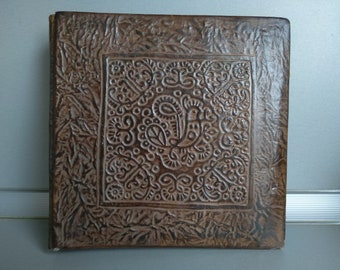 Genuine Leather Photo Album - Embossed Photo Album - Leather Scrapbook -Vintage Leather Photo Album - Vintage Photo Album