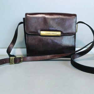 Vintage CLAUDIO FERRICI genuine leather crossbody bag Claudio Ferrici  shoulder bag Vintage shoulder bag Dark brown bag