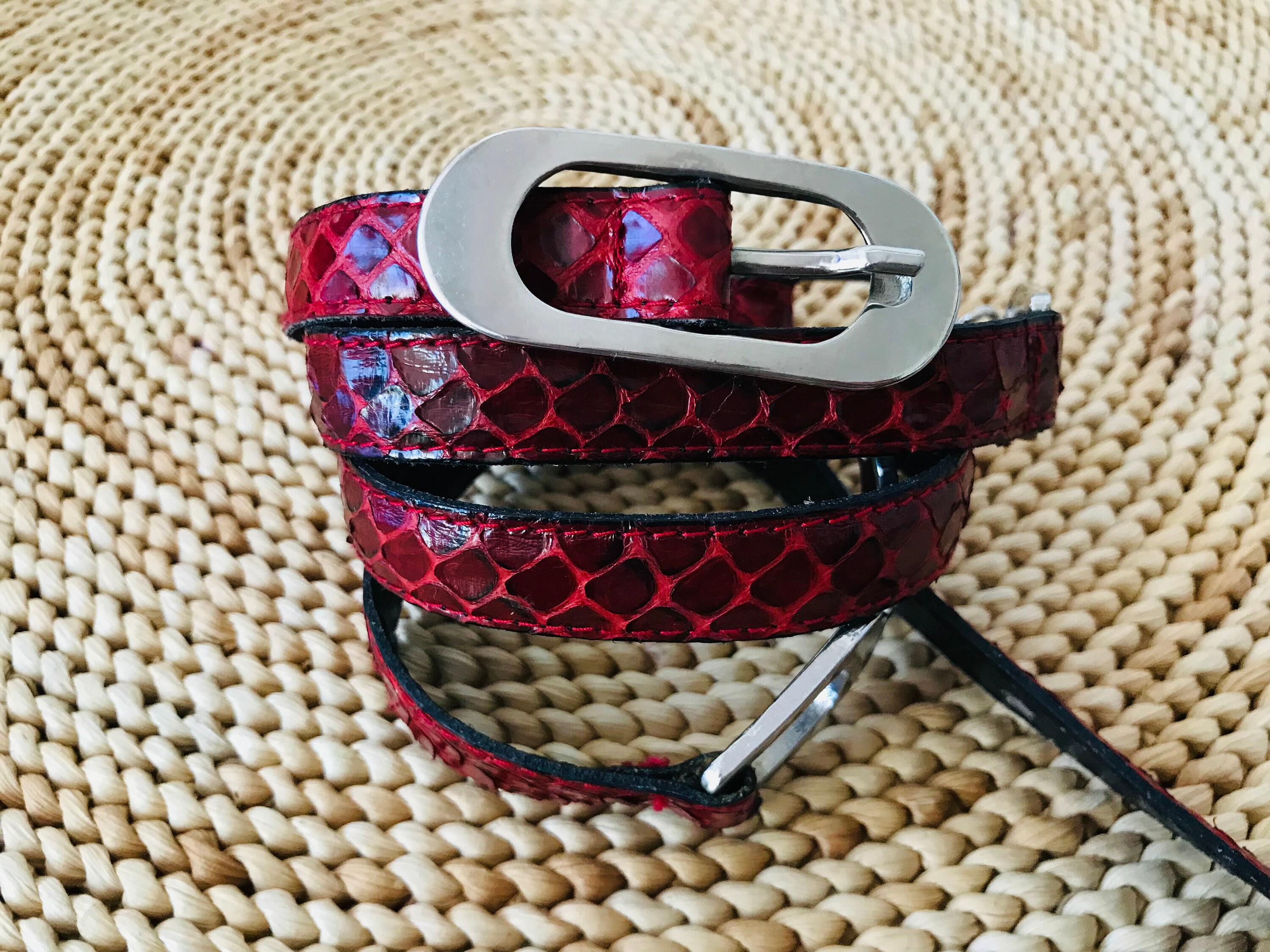 Oscar de la Renta Red & Black Genuine Snake Belt NWOT Oscar de la Renta Women main image 2