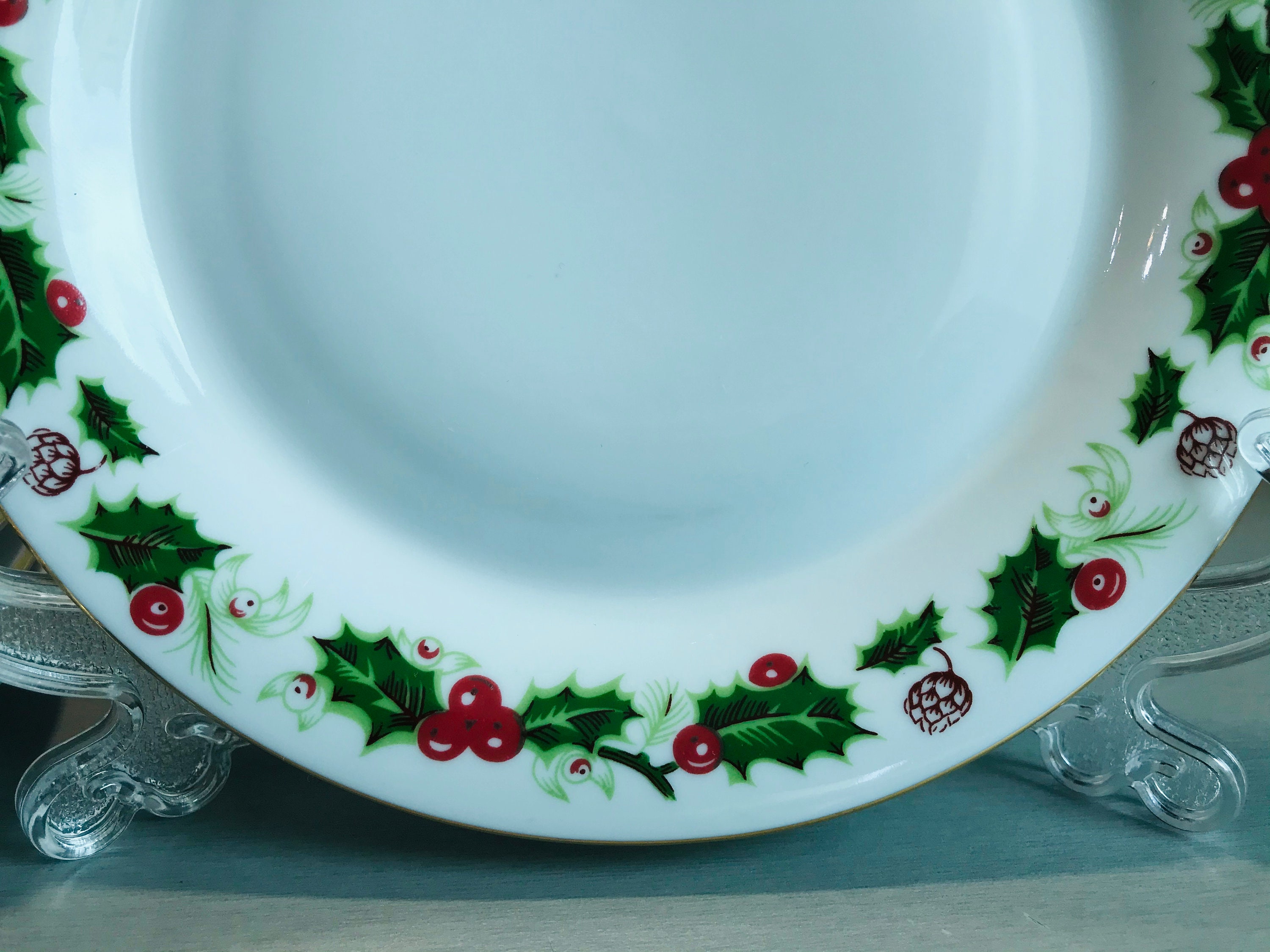 Vintage Freiberger Porzellan set of 5 Christmas plate Gold Etsy