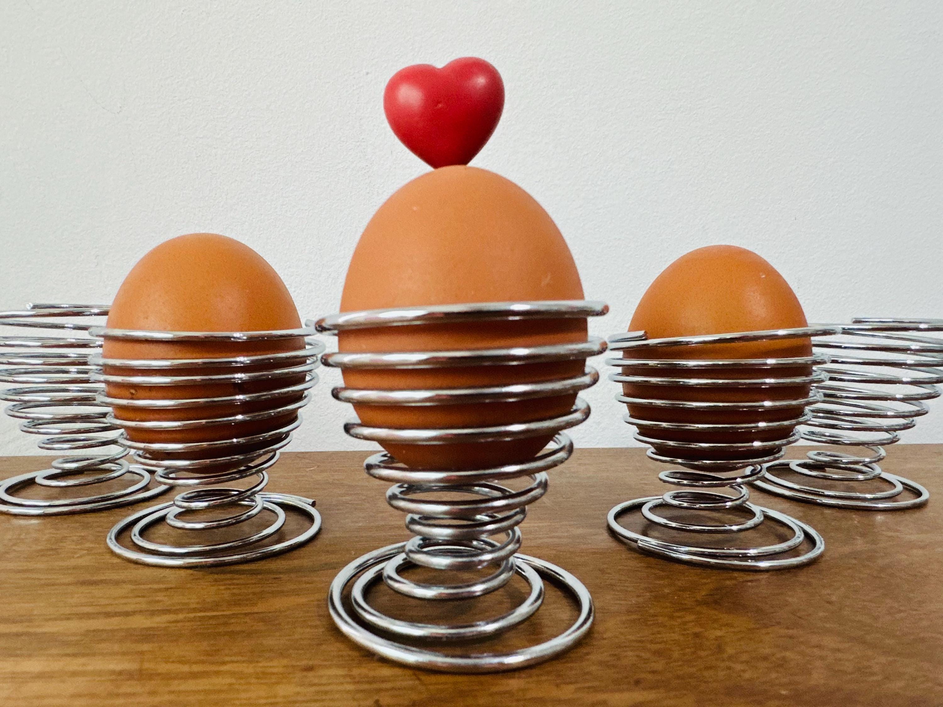 Vintage Set of 5 Spiral Egg Cups - Vintage Metal Wire Sprin Egg