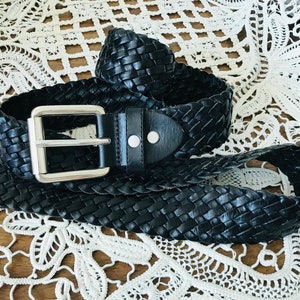 SADDLER braided belt - Vintage Saddler genuine leather black braided belt