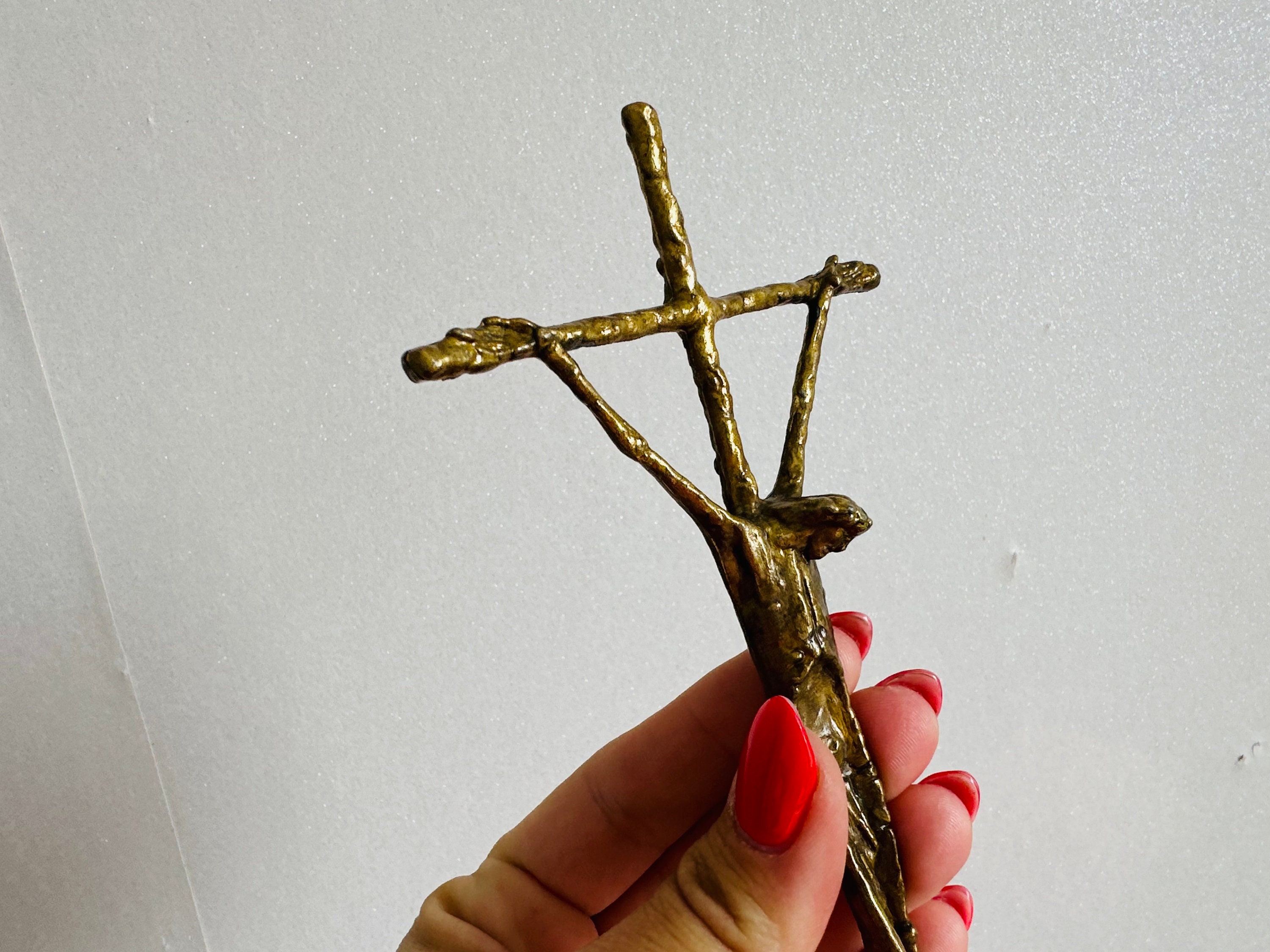 Bronze Crucifixion E.HUBER 1983 - Bronze Catholic Cross - Wall