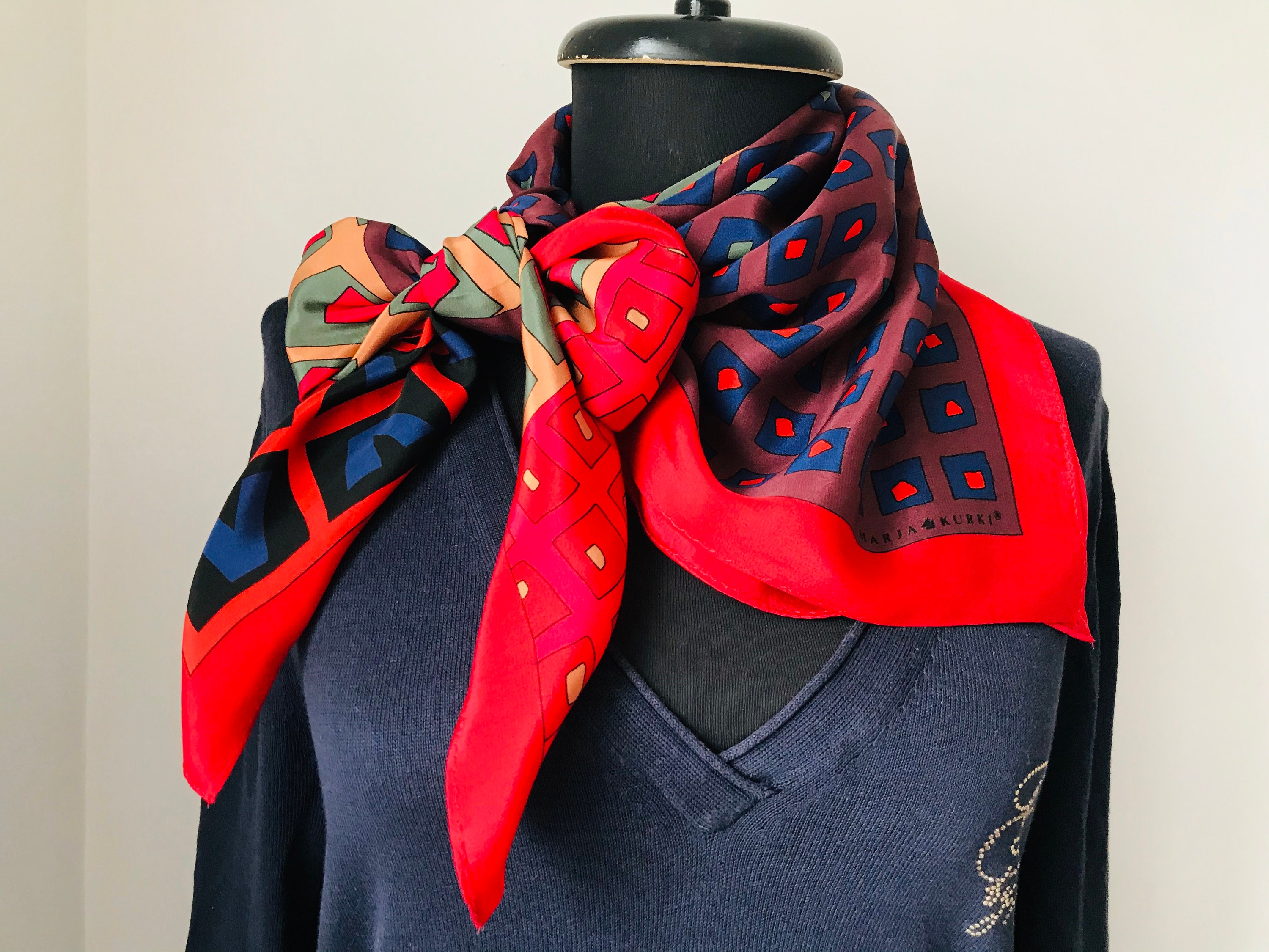 MARJA KURKI Silk Scarf - Designer Silk Scarf - Etsy MARJA KURKI Silk Scarf - Designer Silk Scarf - Etsy