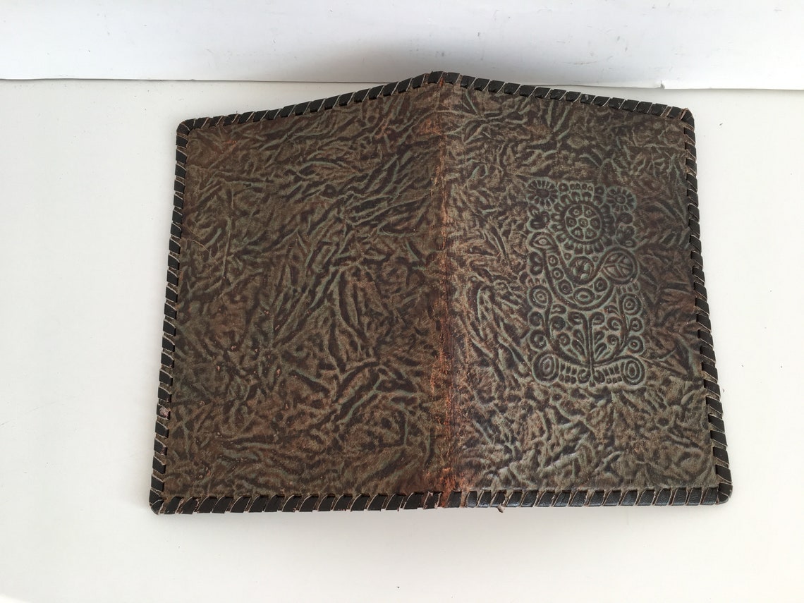 Vintage Genuine Embossed Leather Small Folder Leather Book - Etsy