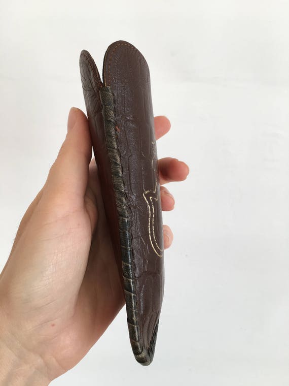 Genuine leather glasses case - Tooled genuine lea… - image 4