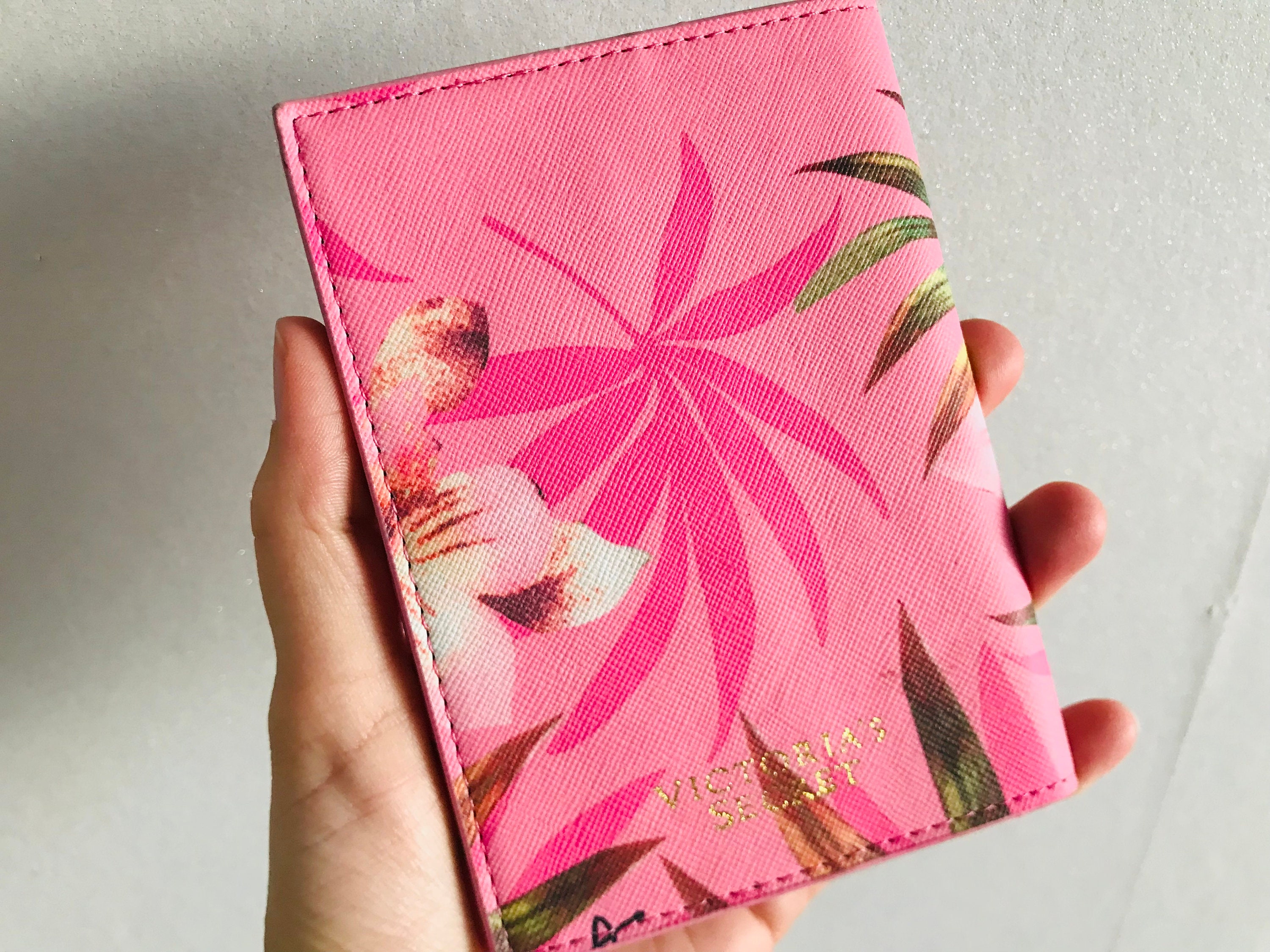Pink With Flowers Passport ID Card Holder Passport ID Card -  Canada