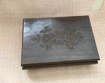 Vintage large wooden box - Handmade Wooden Box - Wooden Jewelry box - Vintage wooden box - Wooden trinket box