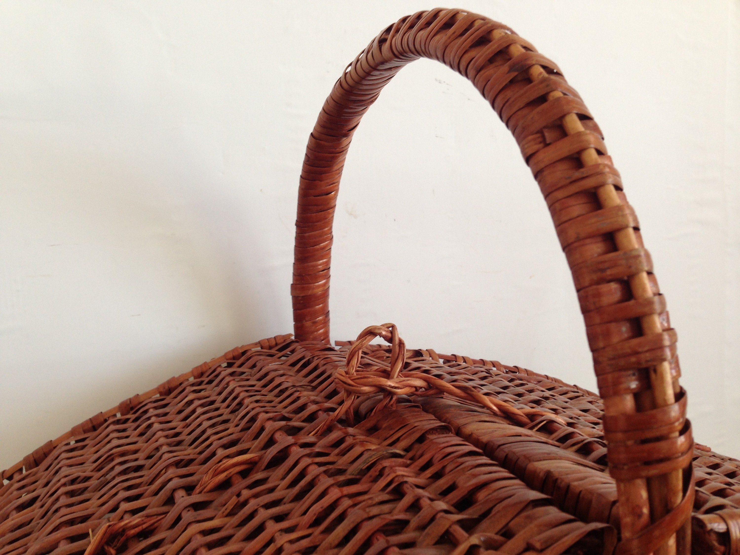 Straw picnic basket Large wicker basket Large picnic Etsy