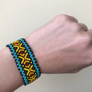 Pulseira de contas trançadas - Pulseira de contas trançadas - Pulseira de contas trançadas de arco-íris