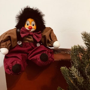 Bambola clown vintage fatta a mano - Bambola clown da collezione - Bambola clown vintage - Bambole clown con viso dipinto a mano