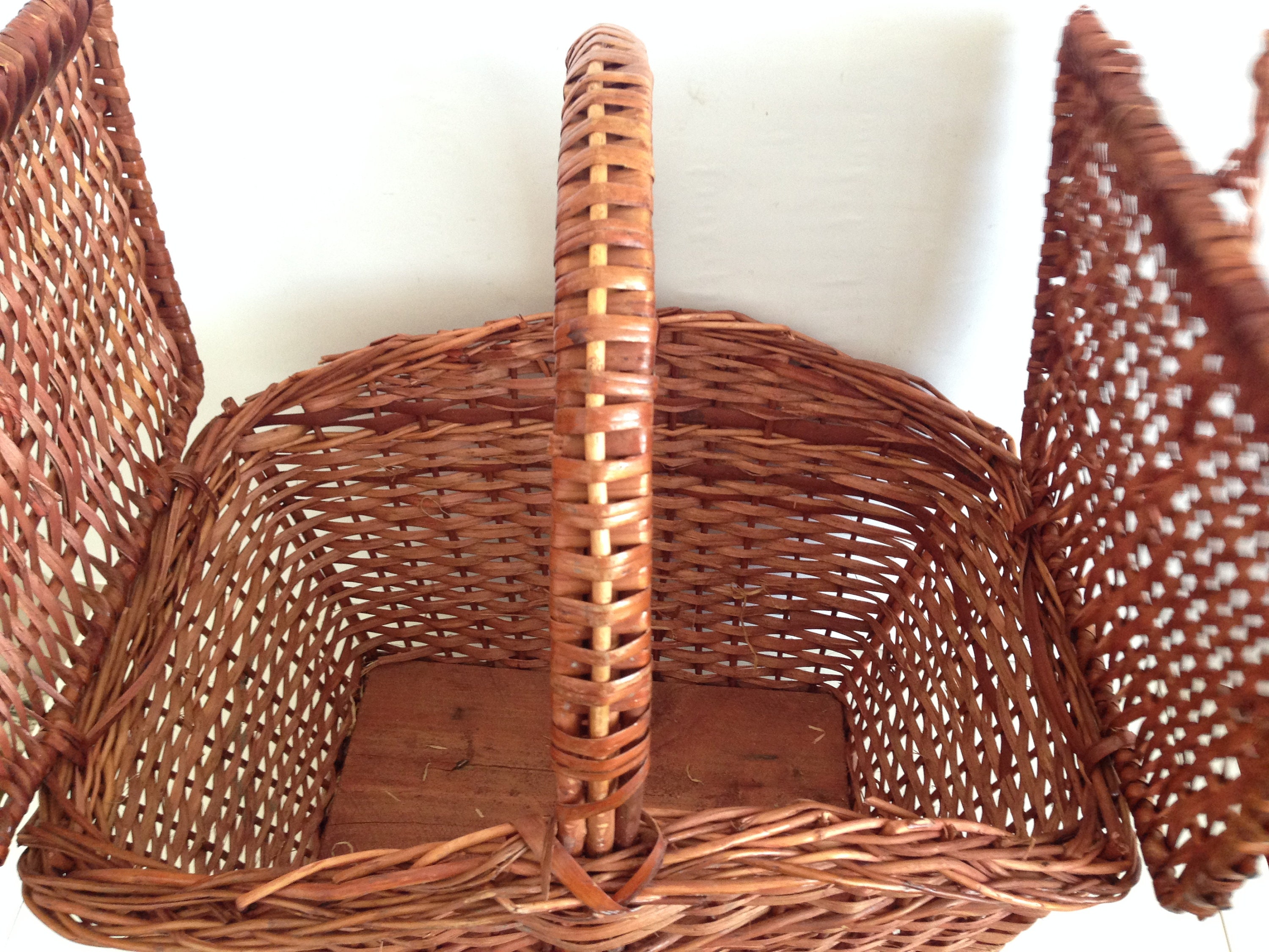 Straw picnic basket Large wicker basket Large picnic | Etsy
