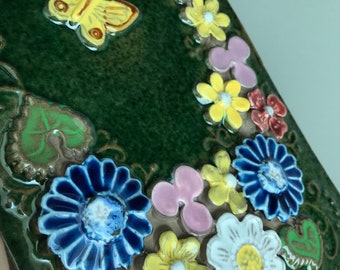 Jie Gantofta Sweden Ceramic Wall Tile - Wall Plaque Flowers