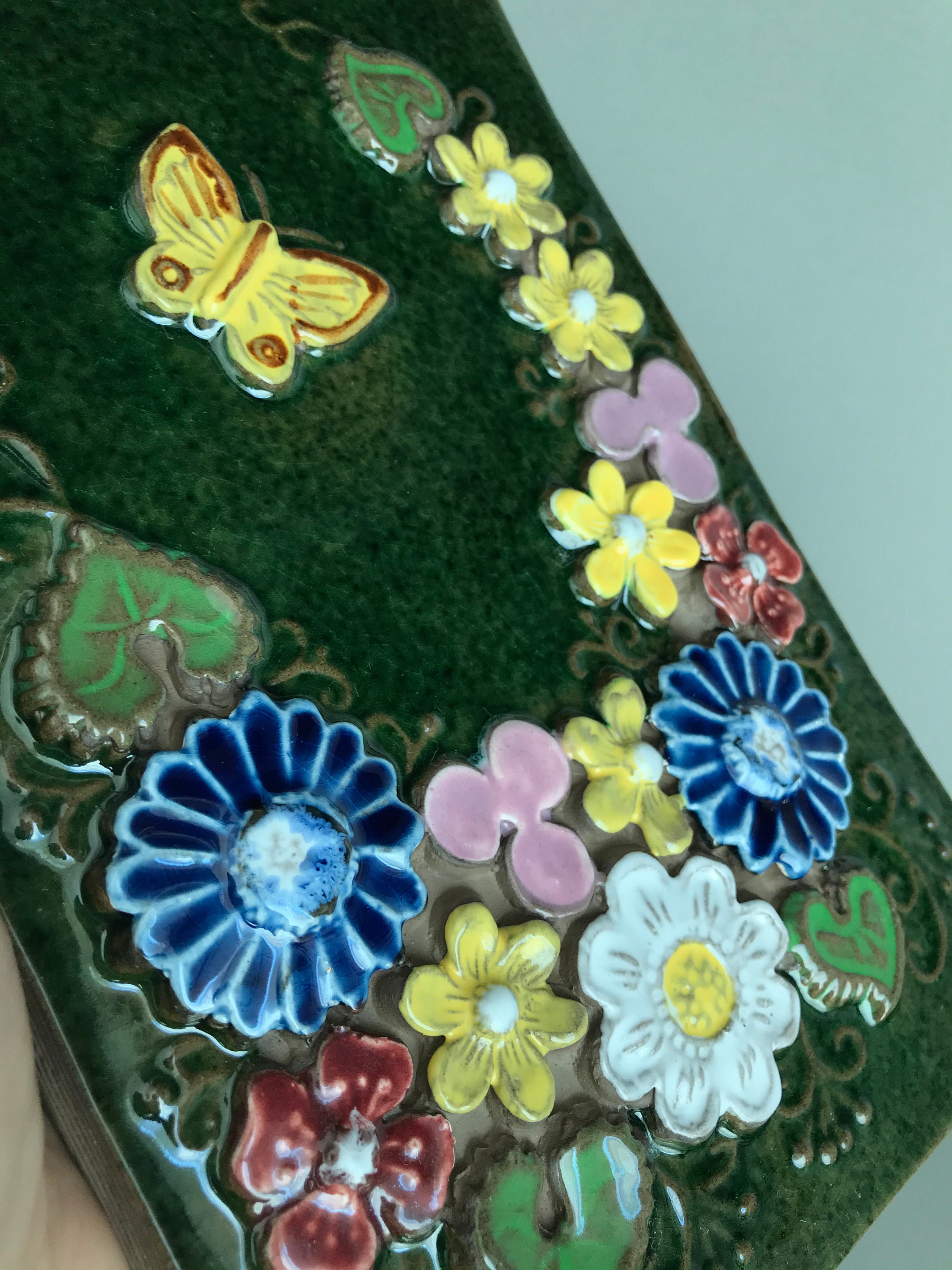 Jie Gantofta Sweden Ceramic Wall Tile - Wall Plaque Flowers