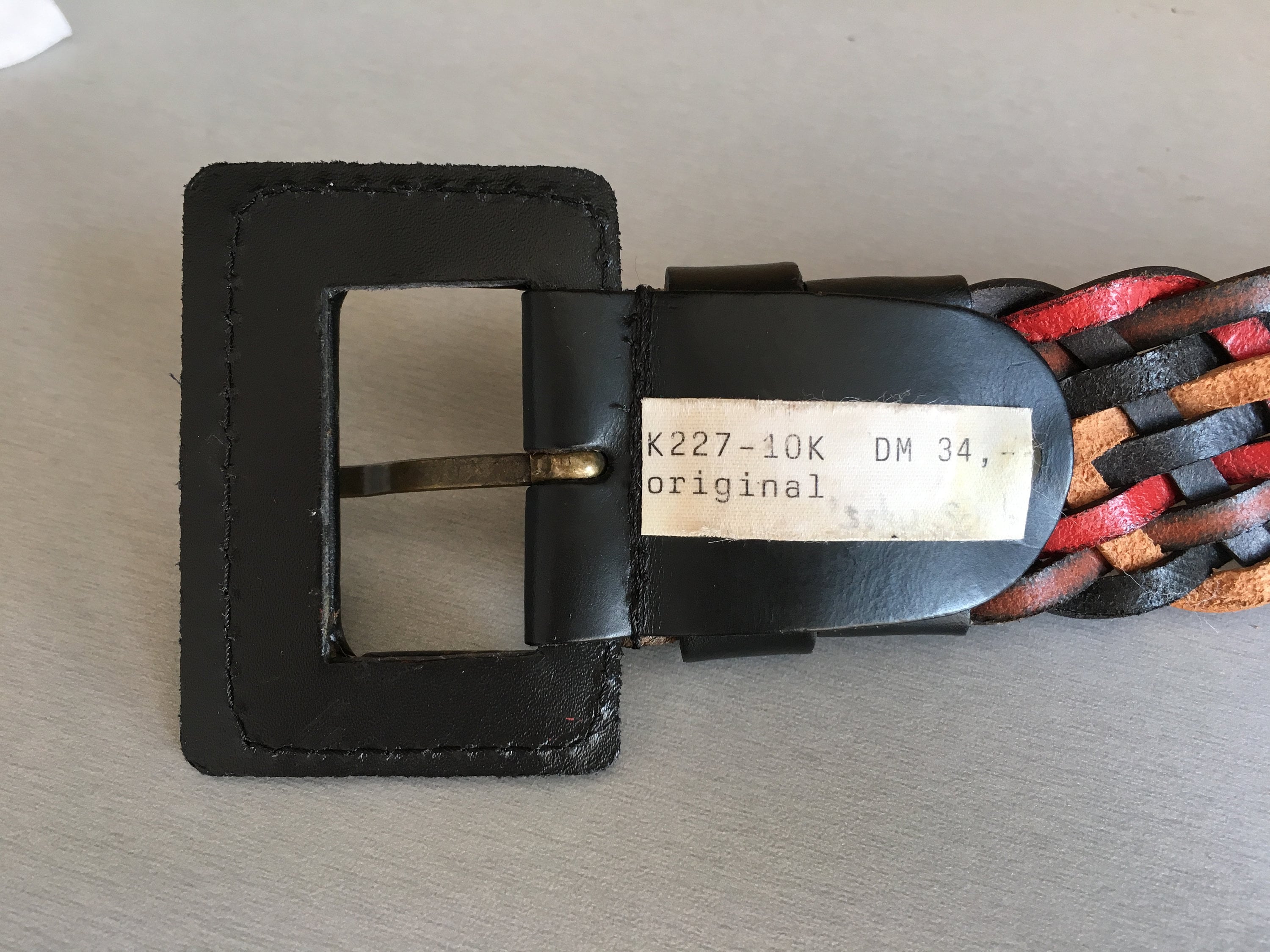 Woven Leather Belt - Brand New - NEVER WORN - Black 90s Braided Black Leather Belt: Boho Woven Trouser Belt  main image 2