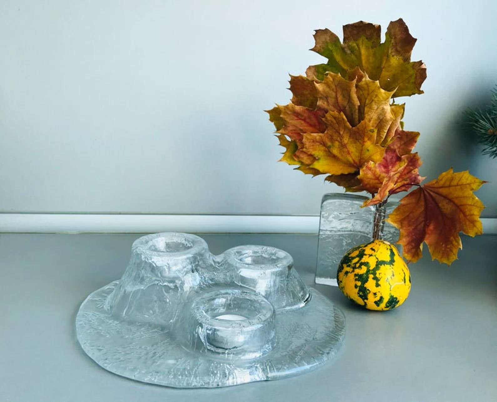 Vintage Muurla Candlestick Meri Lasi Volcano Candle Holder Etsy