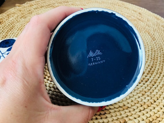 Vintage Melitta Stockholm Sugar Bowl - Melitta Side Blue Sunflower
