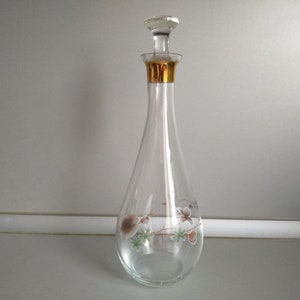Vintage Glas Karaffe - Vintage Glas Karaffe - Dekanter mit Stöpsel - Schnaps Karaffe - Whisky Karaffe