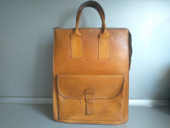 Vintage genuine leather bag - Retro leather bag -