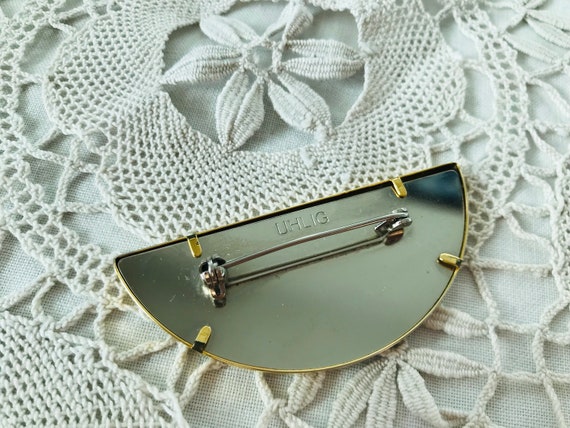 Vintage Designer Uhlig Brooch Vintage Brooch Uhlig Silk Painted