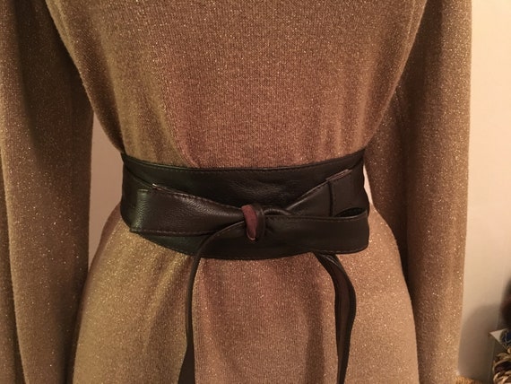 Genuine leather brown wrap belt - Brown soft real