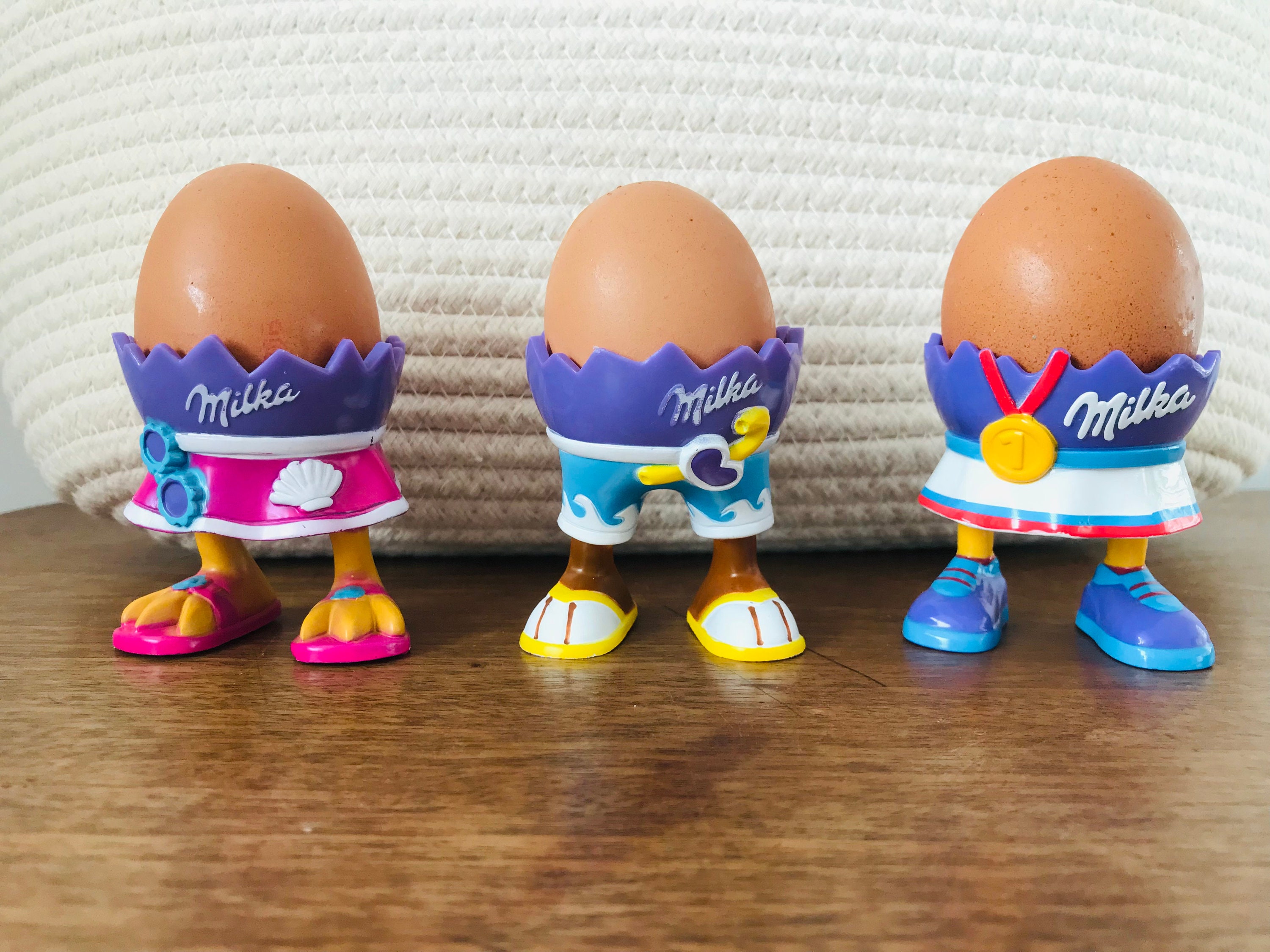 3er Set MILKA Eierbecher - Osterei Deko