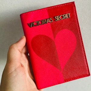 Victoria's Secret Jewel Metallic Passport Case Black ID Credit Card Holder,  Rare