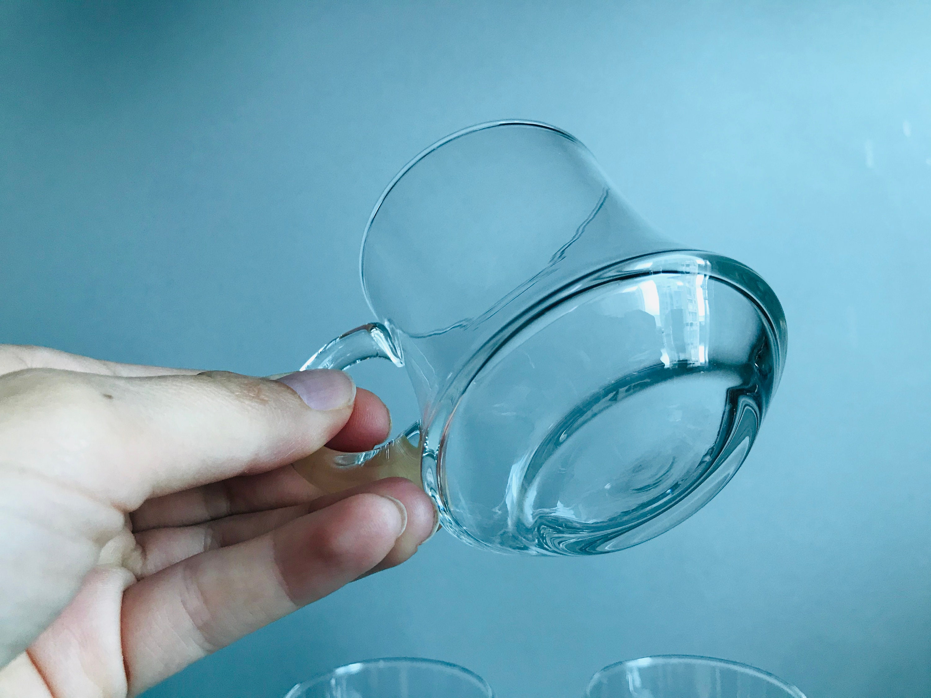 TASSES à THE en verre et à anse neuves VINTAGE avec leur étiquette