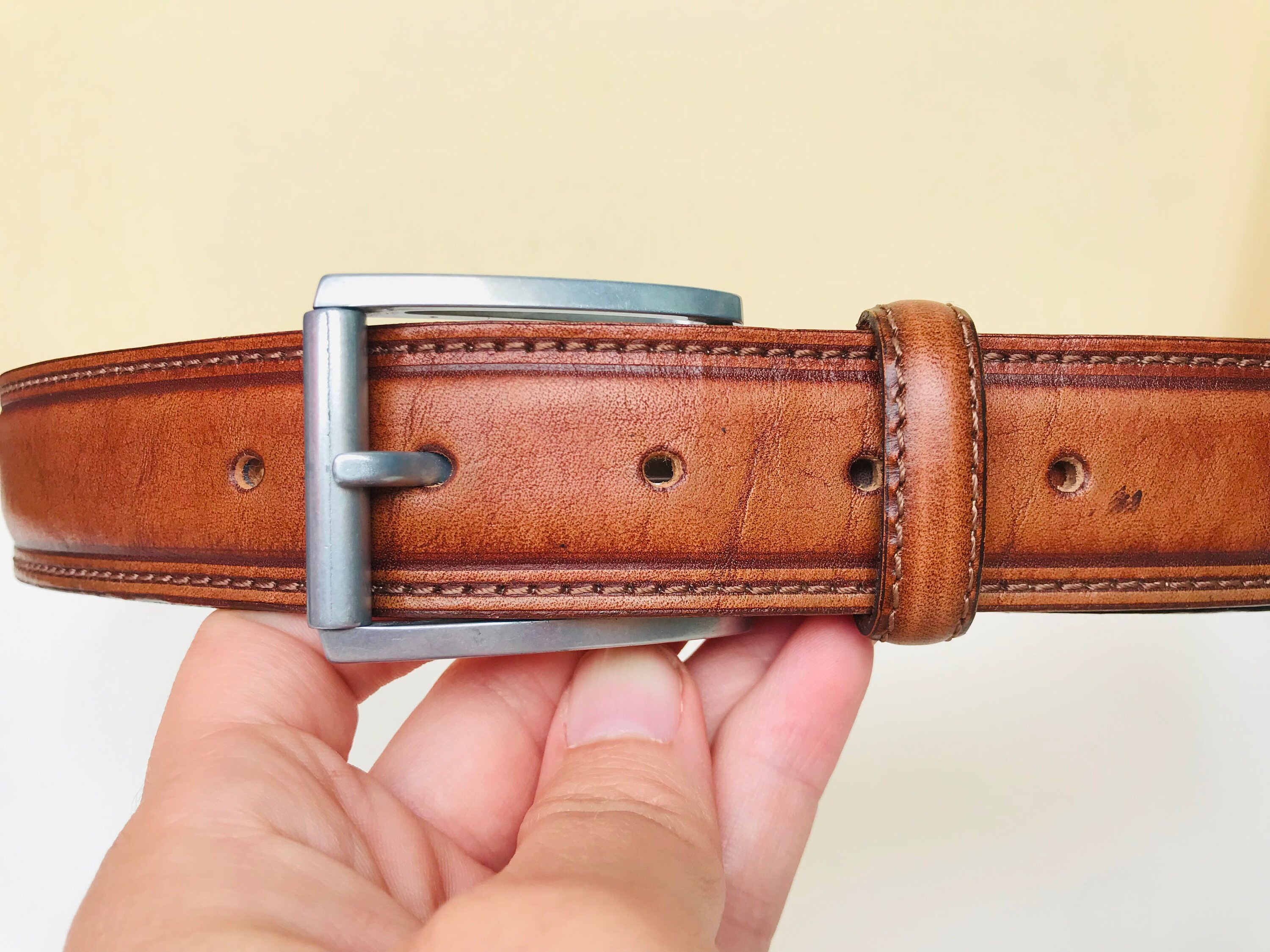 Fabio Corti Brown Leather Belt size Medium Vintage Fabio Corti Italian Belt - Fabio Corti Brown Belt  main image 3