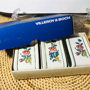 Vintage Villeroy & Boch Alt Strassburg 3er Set Serviettenringe in Originalverpackung - Serviettenring von Villeroy and Boch