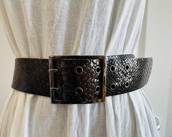 Vintage Streets Ahead Santa Monica Black & Silver Belt - Etsy display picture 3