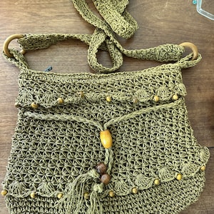 Sac d'été tissé pour femme - Sac de couleur olive - Sac shopping - Sac à bandoulière - Sac d'été de couleur olive - Sac tissé