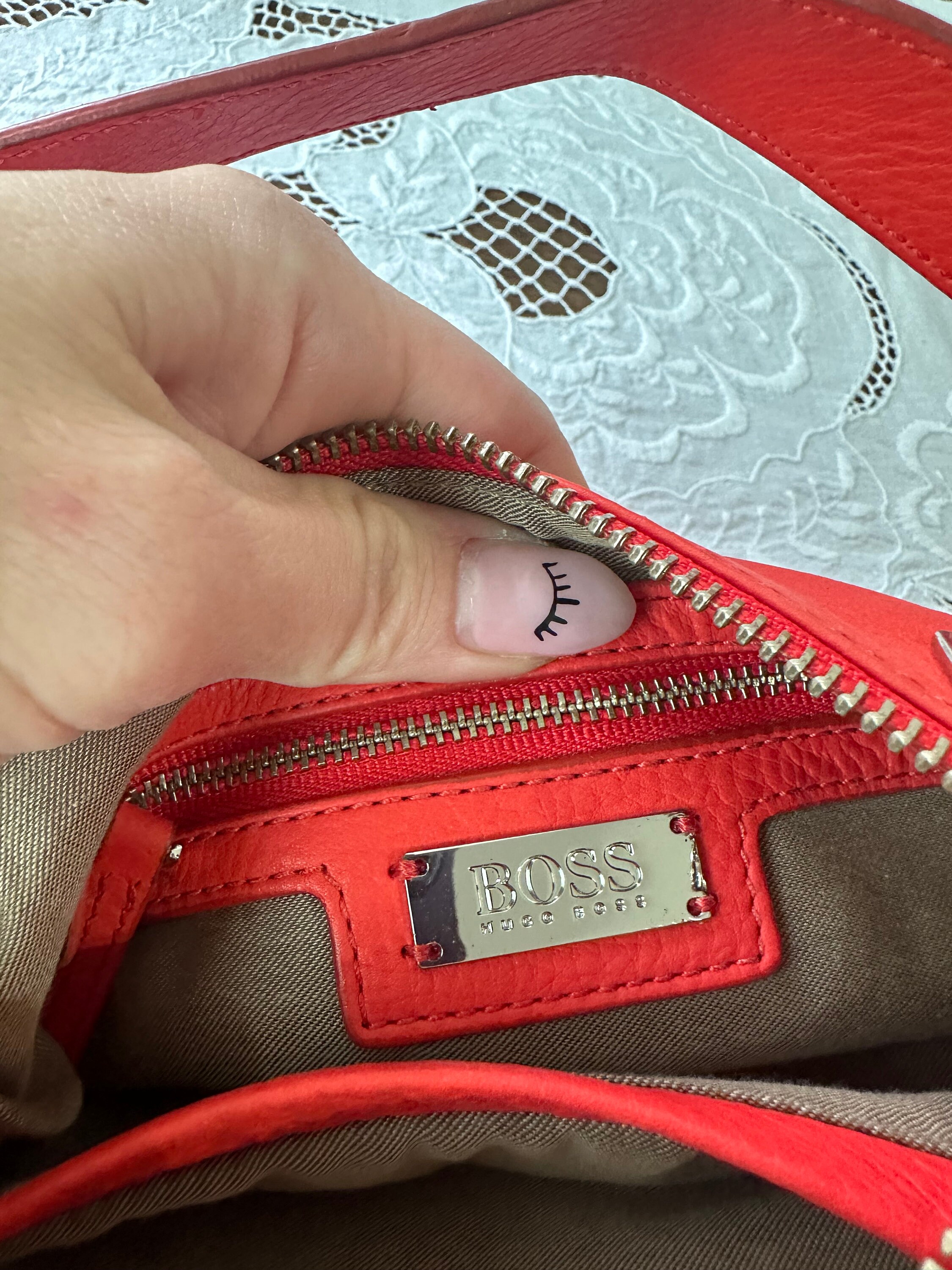 Hugo boss red bag best sale